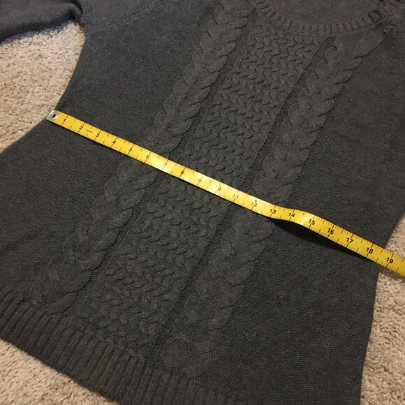 ALFRED SUNG Natural Blend Grey Cable Knit Sweater - Picture 13 of 16